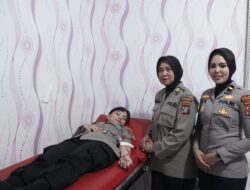 Polwan Polres Langkat Gelar Donor Darah