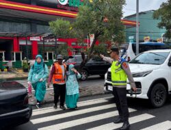 Kapolsek Sunggal Pimpin Pengaturan Arus Lalu Lintas