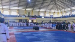 Teks foto : Ratusan peserta mengikuti kejuaraan Karate se-Aceh memperebutkan piala Bupati Aceh Tamiang, Jumat (31/10/2025).