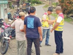 Dinas PUTR Nias Barat Serahkan Lapangan Pekerjaan Pembangunan Pelebaran Ruas Jalan 