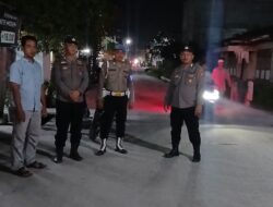 Antisipasi Tindak Kejahatan, Personil Polsek Medang Deras Gelar Patroli Malam