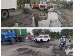 Jalan Pelabuhan Raya Hancur, PT Pelindo Regional 1 Belawan Tak Perduli