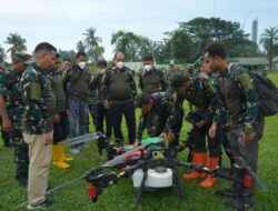 Bupati Asahan Uji Terbang Drone Di Lahan Padi Gogo Kodim 0208/AS
