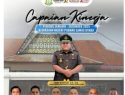 Kejari Paluta Peringkat III Capaian Kinerja Dan Prestasi Bidang Intelijen Tingkat Sumut