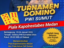 Pendaftaran Turnamen Domino PWI Sumut Piala Kapolrestabes Medan Ditutup 22 Januari 2026