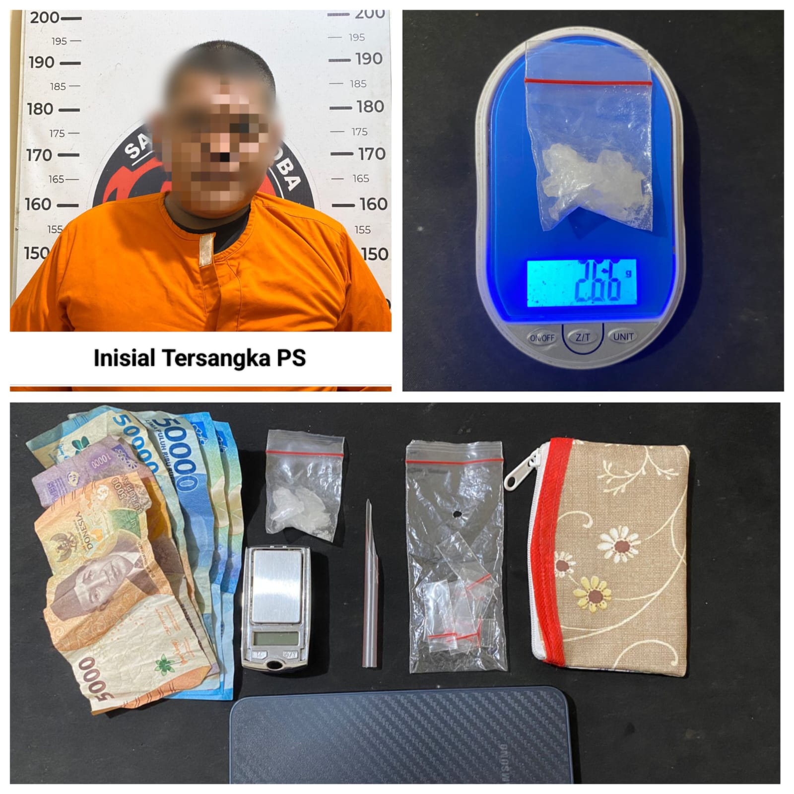 Teks fhoto PS (33) warga Dusun VII Desa Petatal Kecamatan Datuk Tanah Datar diringkus Polres Batubara terduga BD Sabu Jum'at (13/2-2026).beritasore/alirsyah