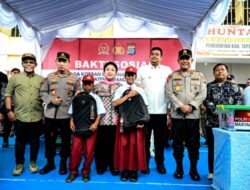 Gubsu Dampingi Kapolri Dan Titik Soeharto Beri Bantuan Korban Bencana Di Tapteng