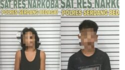 Teks foto:Dua tersangka yang Diamankan, H alias R (26), serta R D alias D (36)kedua tersangka mendekam di Sel Polres Serdang Bedagai, Rabu. 4 Maret 2026.(Beritasore-Azwen)