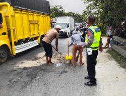 Diduga Ceroboh Salip Truk, Dua Nyawa Melayang Di Jalan Kabupaten Sergai