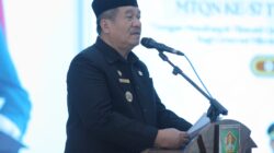 Teks fhoto Bupati Asahan Taufik Zainal Abidin Siregar S.Sos M.Si membuka resmi Musabaqah Tilawatil Qur'an (MTQN) Ke-57 Tahun  2026 Rabu (15/04/2026). beritasore/alirsyah